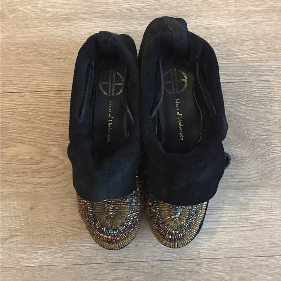 House of Harlow 1960 Maddie Beaded Suede Mocassin - Picture 4 of 10